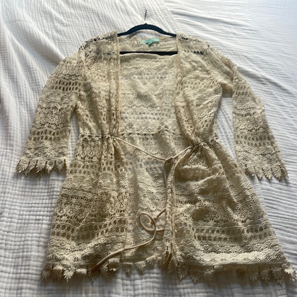 Lace off white  cover-up